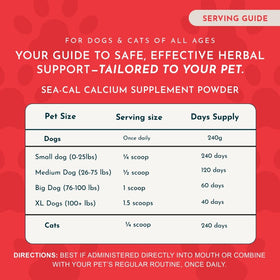 Animal Essentials Sea-Cal poudre de calcium d'algue marine 254g utilisation avec un chat