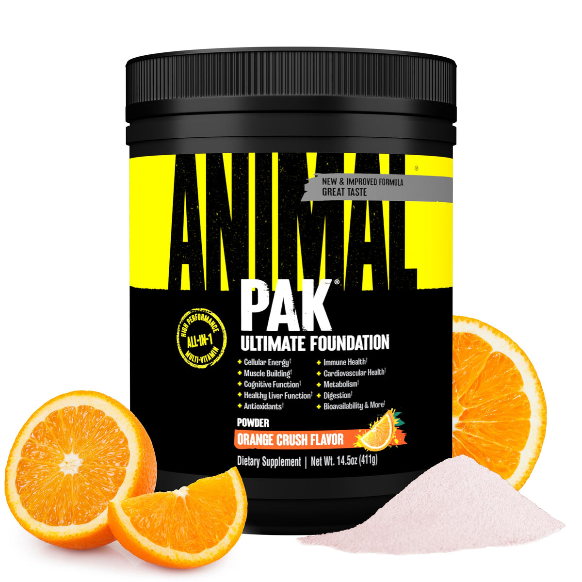 Animal Pak Poudre Multivitamine 60 Portions Orange - Vue de face