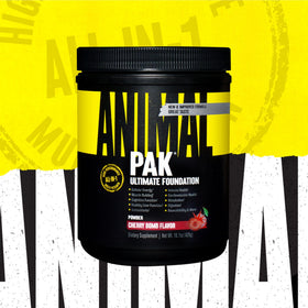 Animal Pak Poudre Multivitaminée vue de côté avec étiquette
