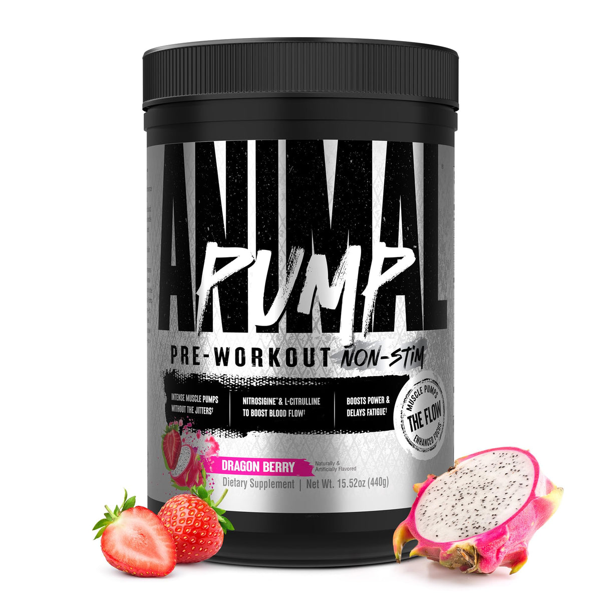 Animal Pump Non-Stim poudre pré-workout 540g saveur Dragon Berry vue de face
