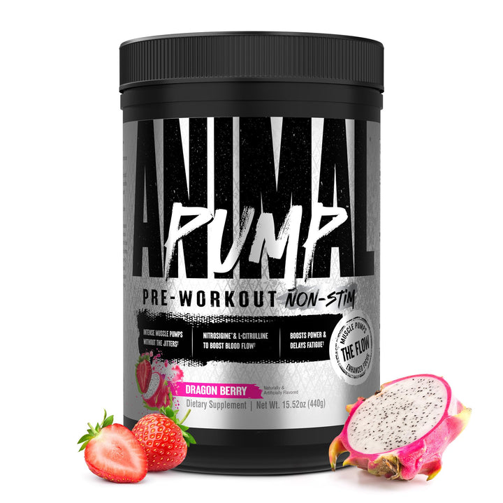 Animal Pump Non-Stim poudre pré-workout 540g saveur Dragon Berry vue de face