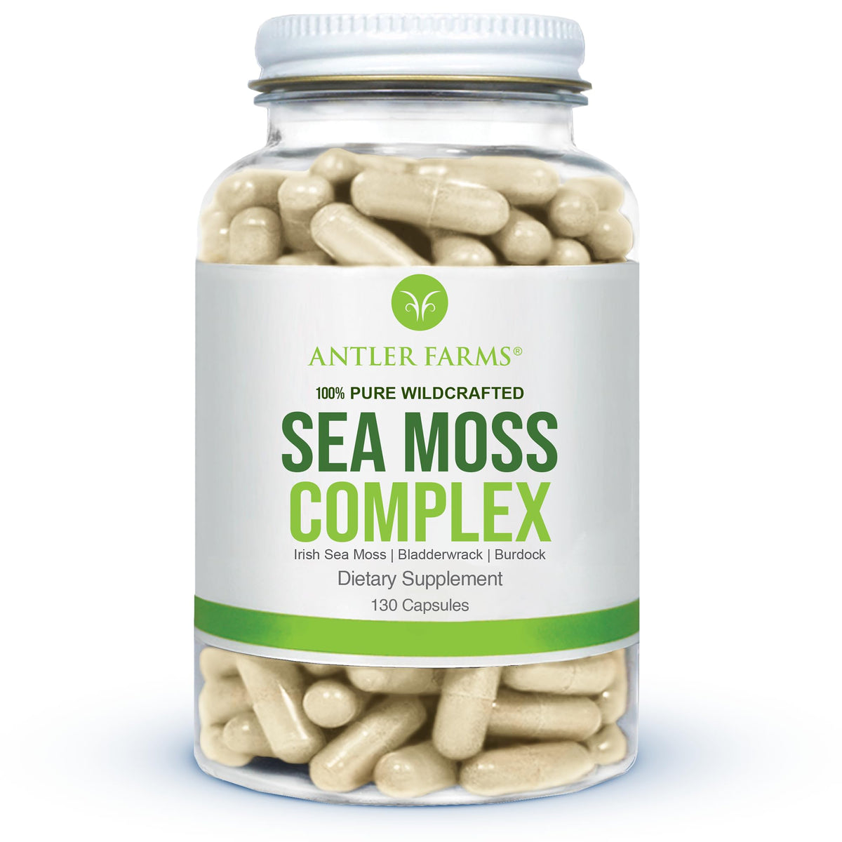 Antler Farms Complex de Mousse de Mer 130 capsules, vue de face