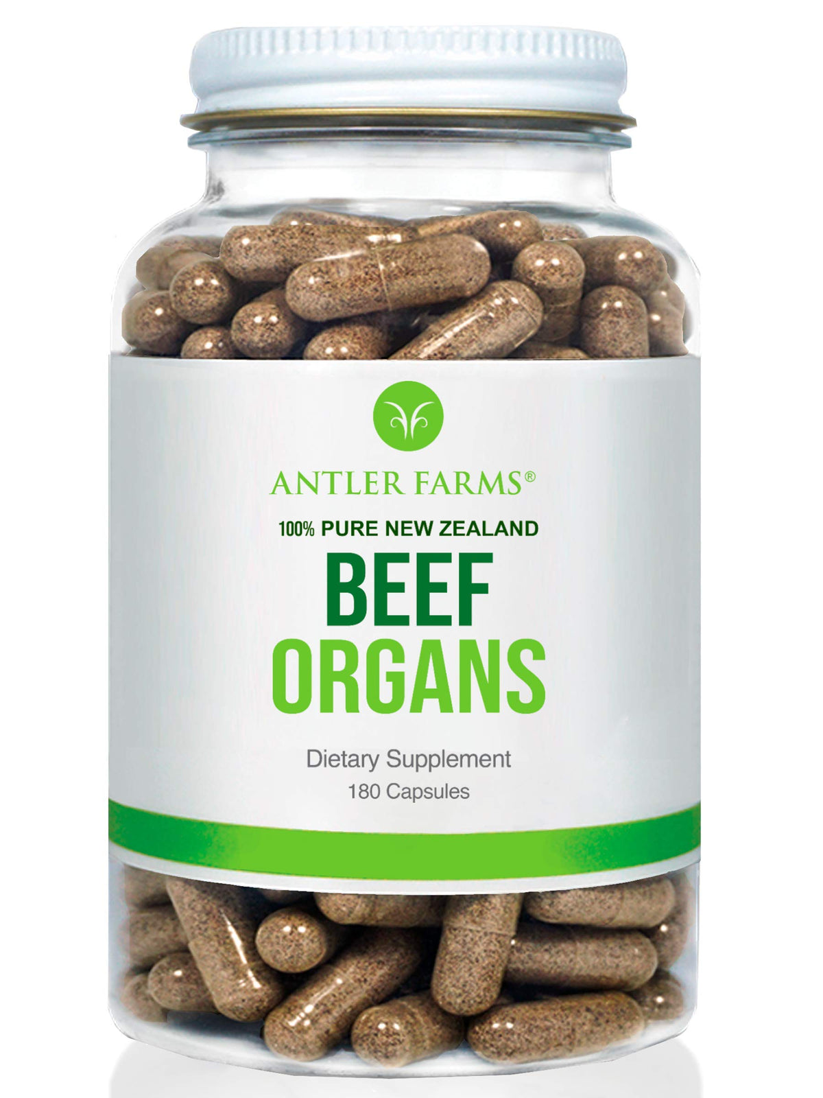 Antler Farms Organes de Boeuf Néo-Zélandais 180 Ct 400mg vue avant