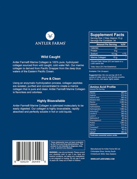 Antler Farms Poudre de Collagène Marin 12 oz avec cuillère doseuse