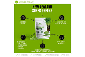 Antler Farms Poudre de Super Greens Bio 200g - vue de côté