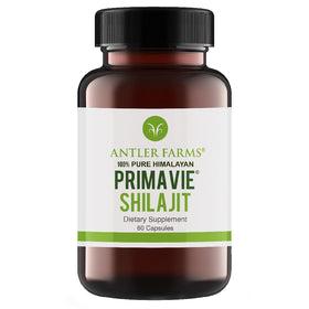 Antler Farms PrimaVie Shilajit 60 capsules vue avant avec étiquette