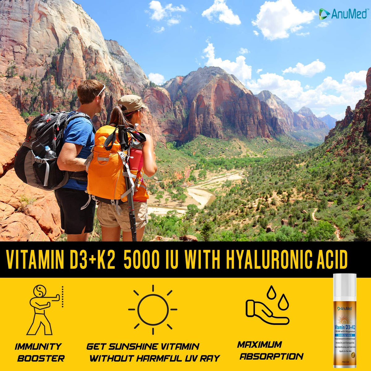 AnuMed Crème D3 K2 5 000 UI 168g en situation de soins