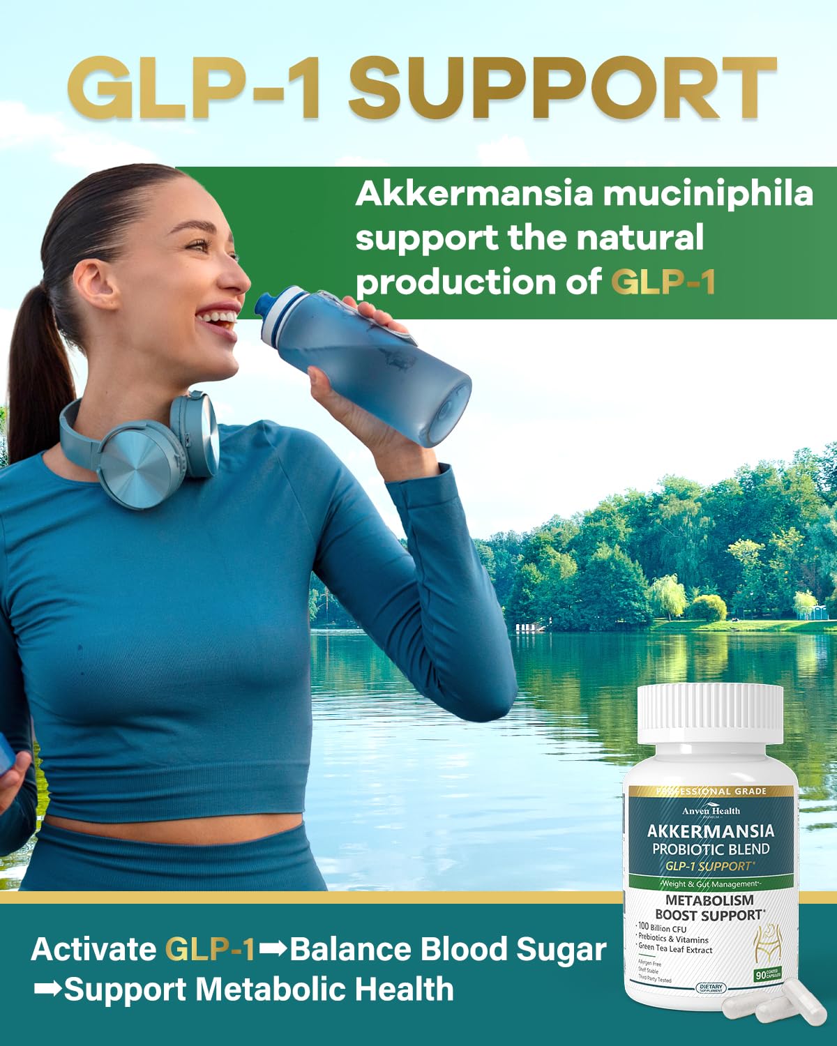 Anven Health Probiotiques Akkermansia 270 capsules en gros plan
