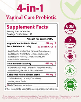 Anven Health Probiotiques Vaginales 90 Capsules vue de dos