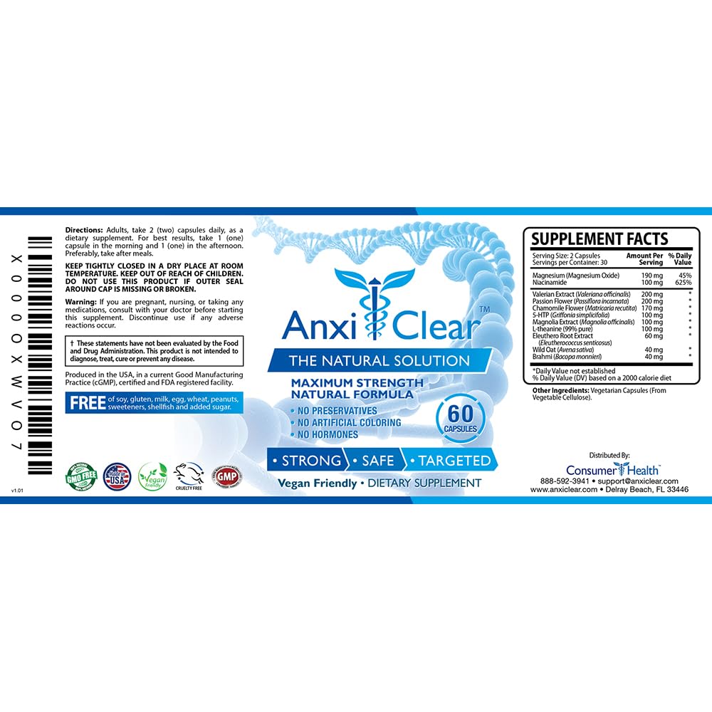 AnxiClear Complément Alimentaire 100mg 5-HTP vue arrière