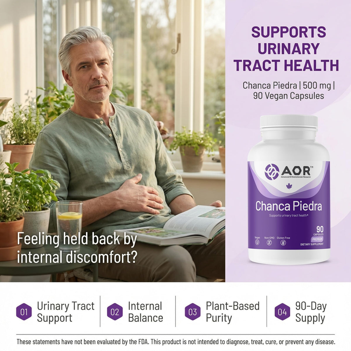 AOR Chanca Piedra 500mg capsules, emballage