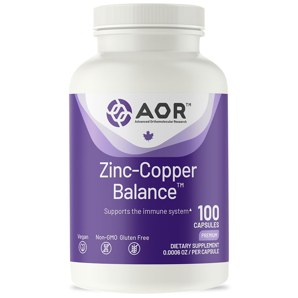 AOR Zinc Copper Balance capsules 15mg Zinc 2mg Copper front view