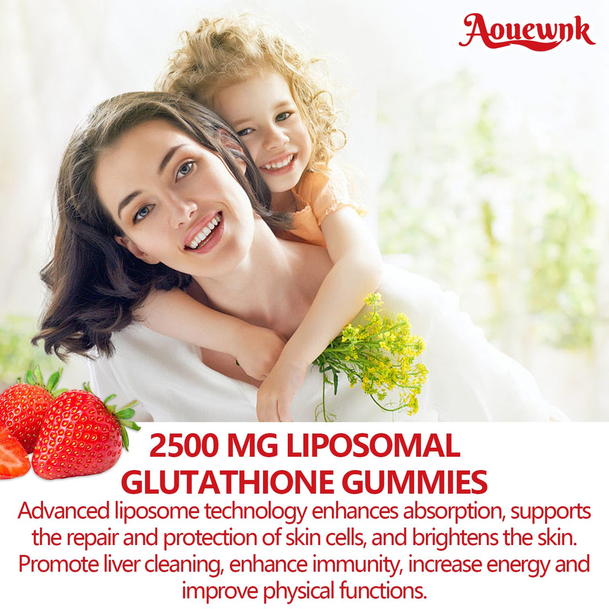 Aouewnk Gélifiés de Glutathion Liposomal 2500MG - Gélifiés dans une main