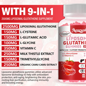 Aouewnk Gélifiés de Glutathion Liposomal 2500MG - Ingrédients sur l'emballage
