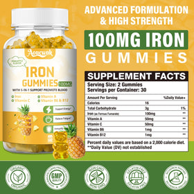 Aouewnk Gummies Fer 100MG pack arrière vue