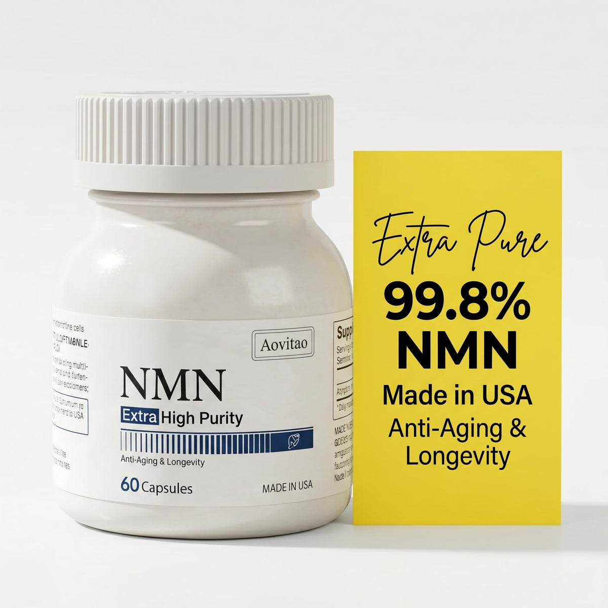 AOVITAO Complément NMN 500mg vue de face avec étiquette