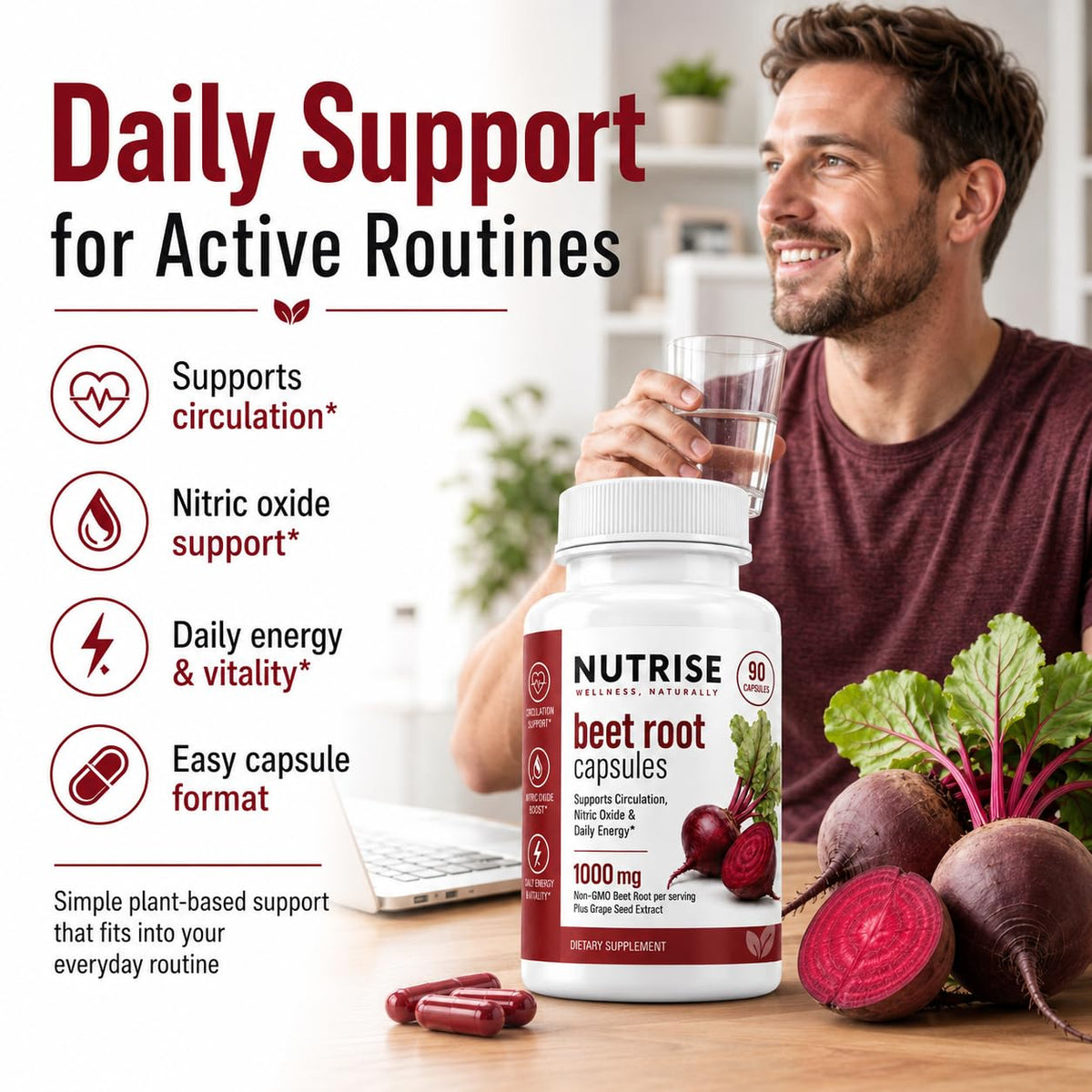 Aperçu des capsules de betterave Achuhe dans la bouteille