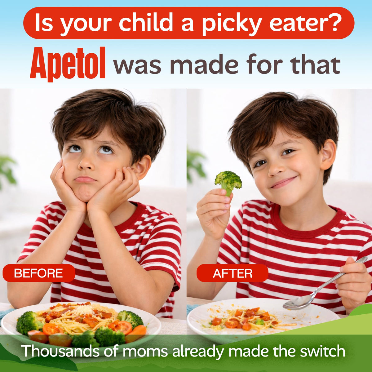 Apetol sirop multivitaminé avec bouchon ouvert