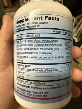 Apex Energetics Adapto-Crine XL 120 Capsules emballage
