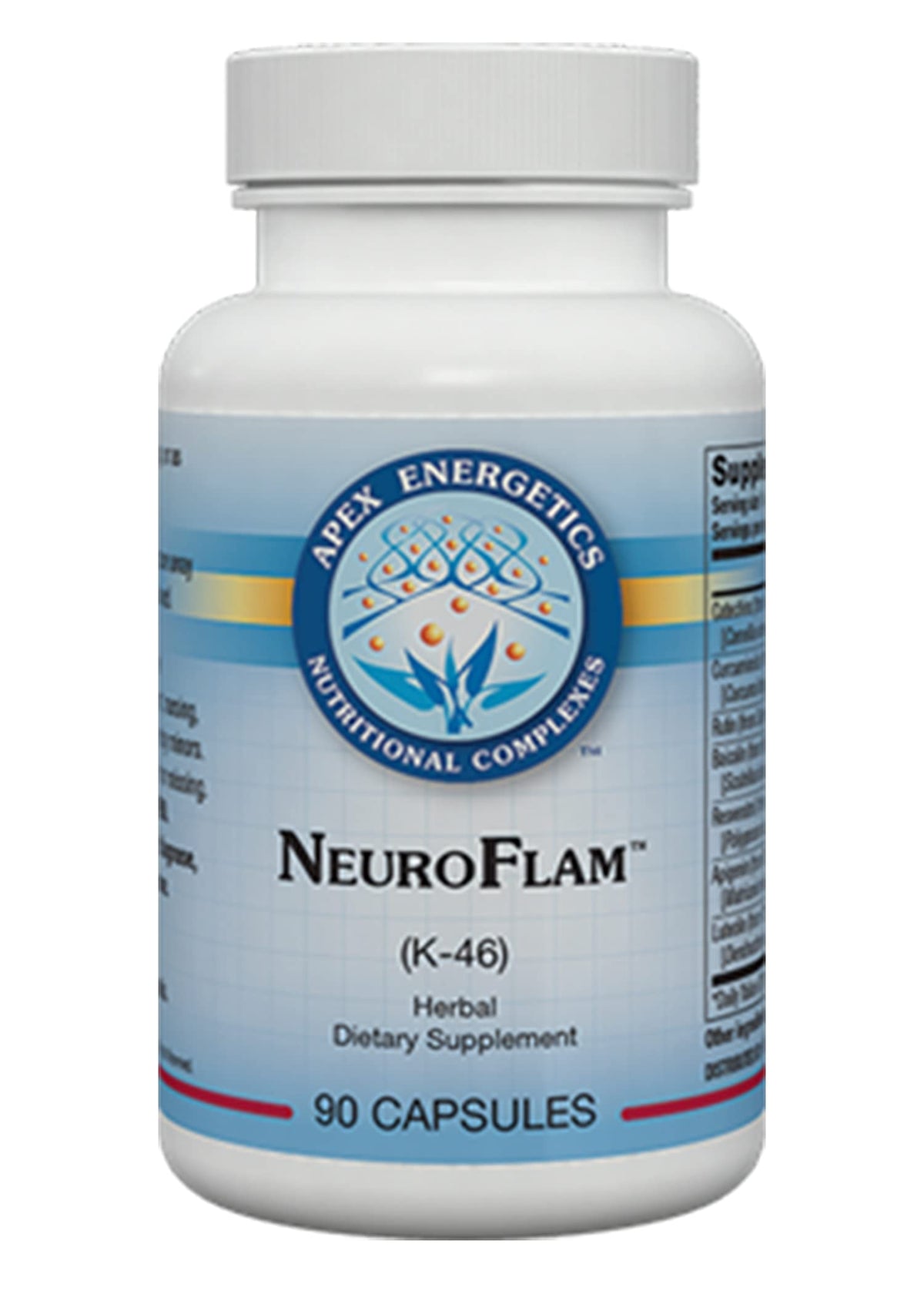 Apex Energetics NeuroFlam (K-46) 90 capsules, vue de face