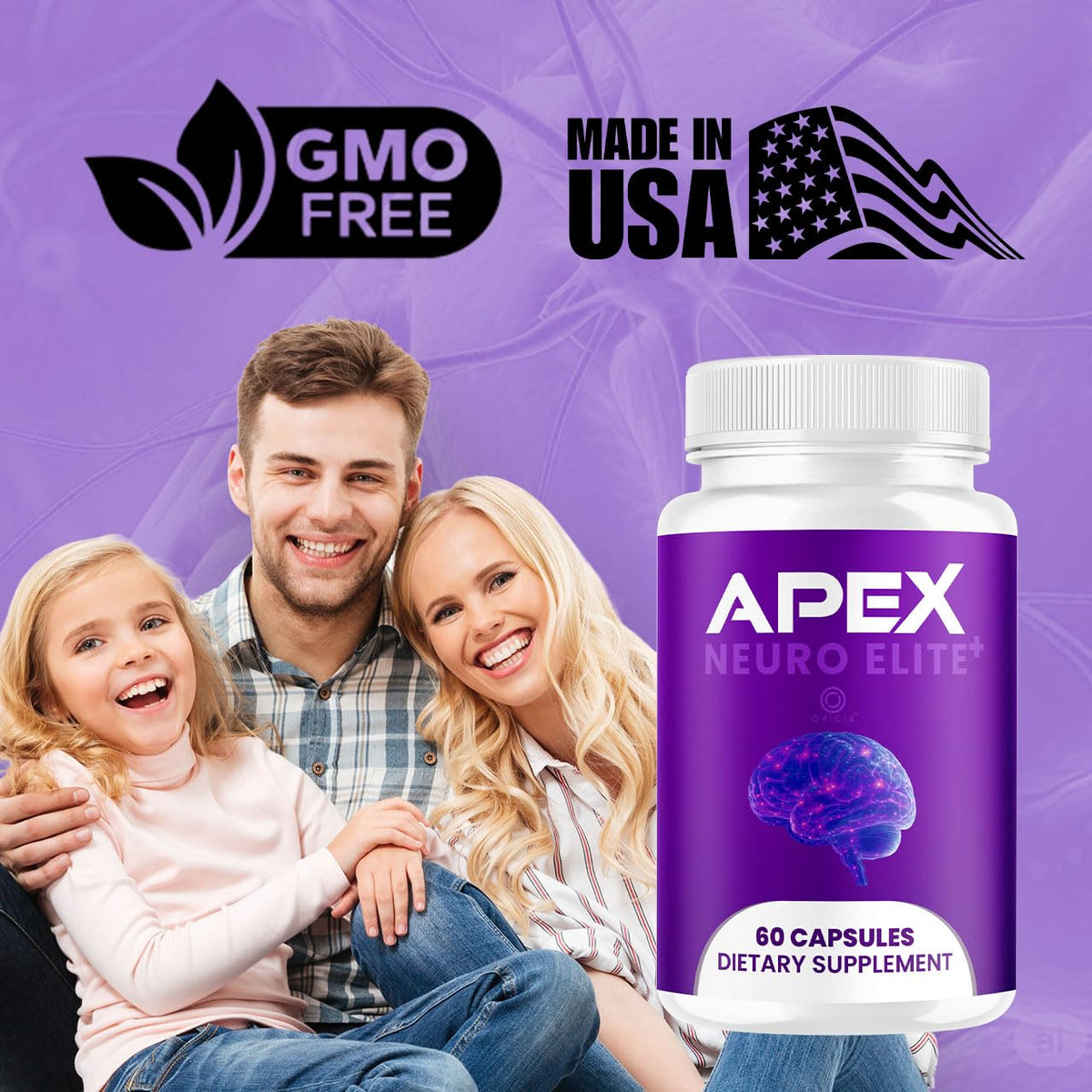 Apex Neuro Elite Capsules à côté d'un verre d'eau