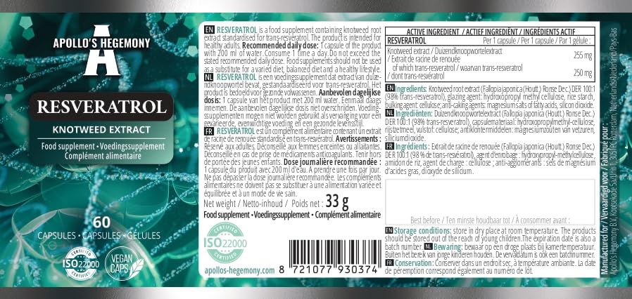 APOLLO'S HEGEMONY Resveratrol dans un cadre de vie sain