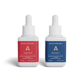 Apothékary Duo Métabolique Blue Burn et Sugar Kick devant une boîte