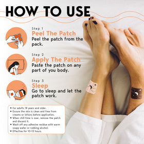 Application d'un patch de sommeil Klova sur le pied