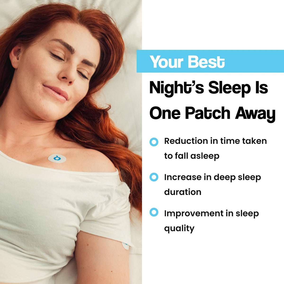Application d'un patch de sommeil Vytadose sur la peau