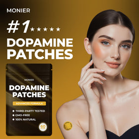 Application d'un patch MONIER sur la peau, démontrant son utilisation