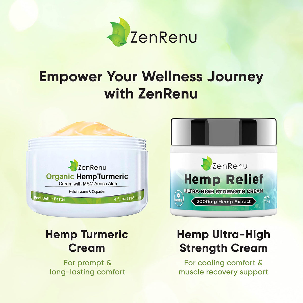 Application de la crème de Curcuma Bio au Chanvre Zenrenu sur la peau