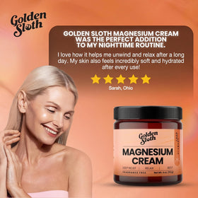 Application de la crème de magnésium Golden Sloth sur la peau