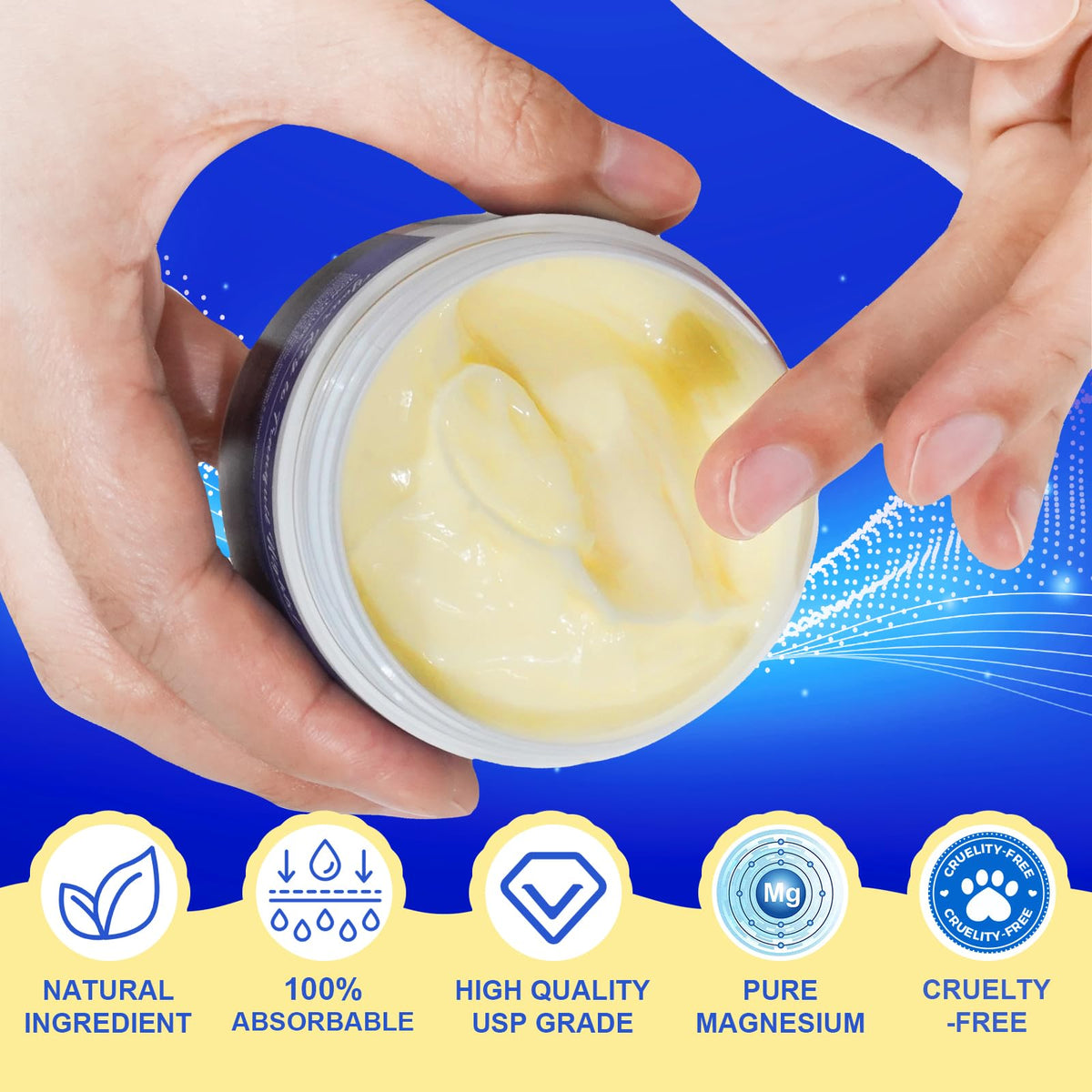 Application de la crème de magnésium sur la peau