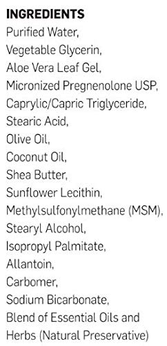 Application de la crème de Pregnénolone sur la peau