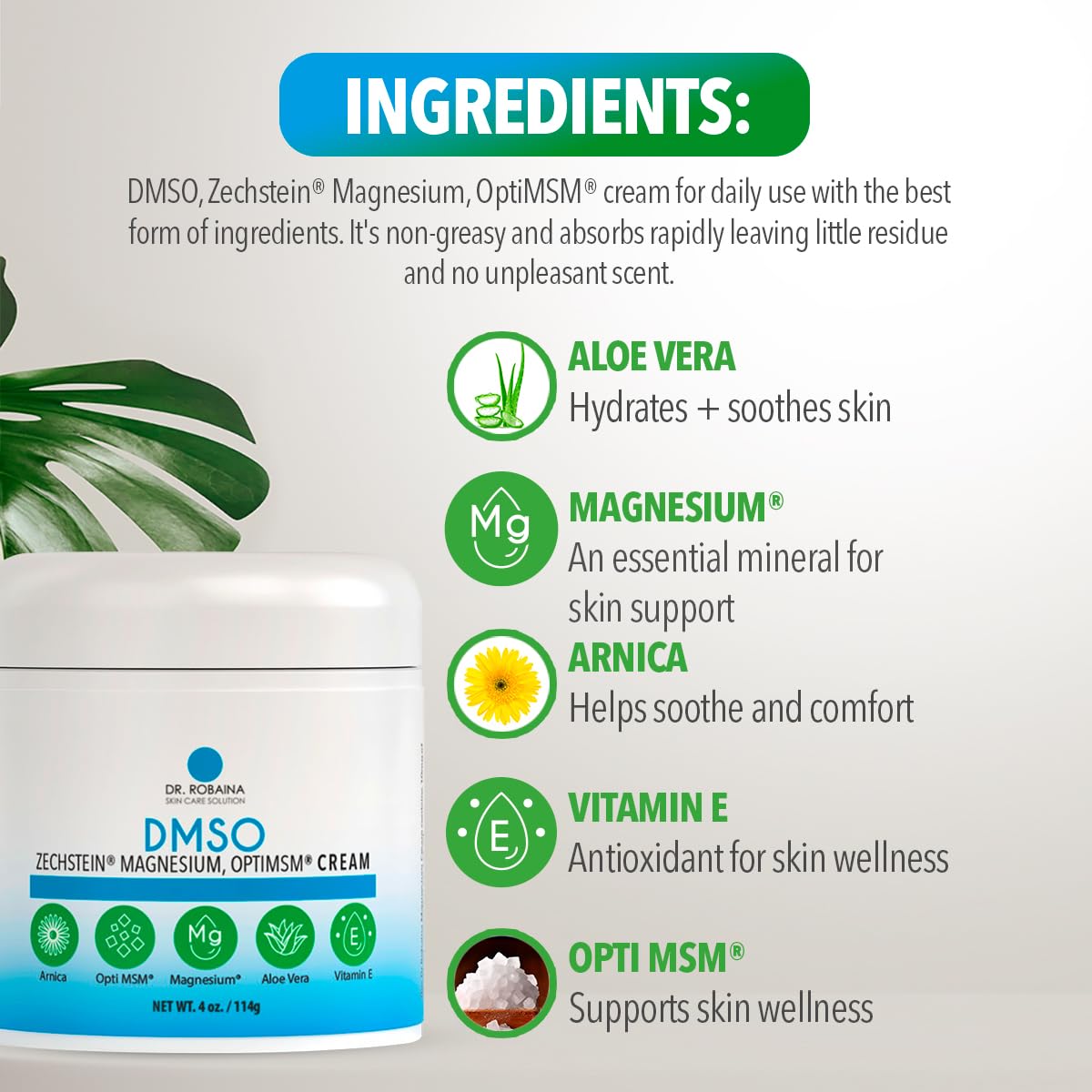 Application de la crème DMSO Dr. Robaina sur le bras