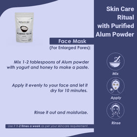 Application de la poudre d'alun sur le visage