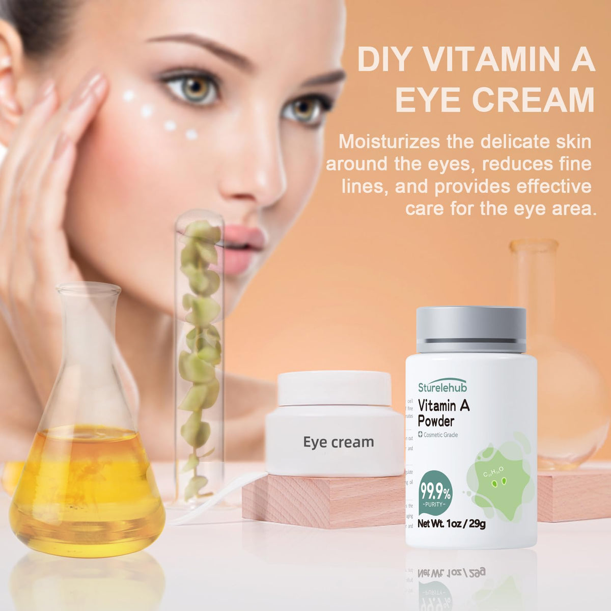 Application de la poudre de vitamine A dans une crème