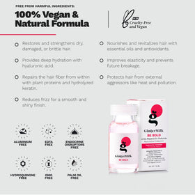 Application des ampoules réparatrices sur cheveux