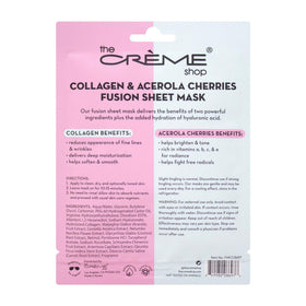 Application du masque en tissu Collagène & Cerise Acerola sur le visage
