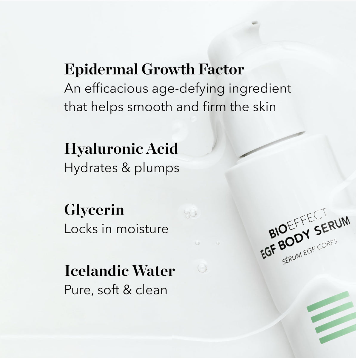 Application du sérum Bioeffect sur la peau