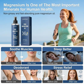 Application du spray d'huile de magnésium sur la peau