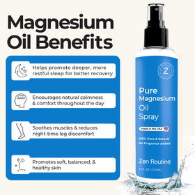 Application du spray d'huile de magnésium sur la peau