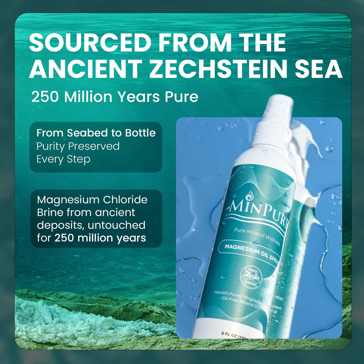Application du spray de magnésium sur la peau