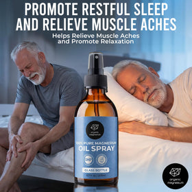 Application du spray de magnésium sur les jambes