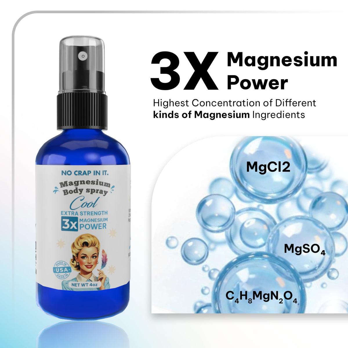 Application du Spray Magnésium Glycinate sur la peau