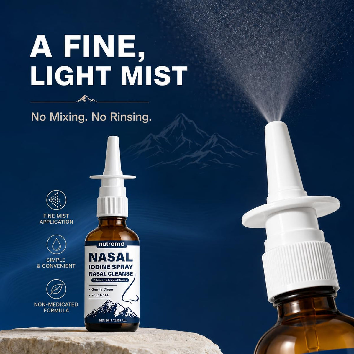 Application du spray nasal LANZF pour un soin quotidien