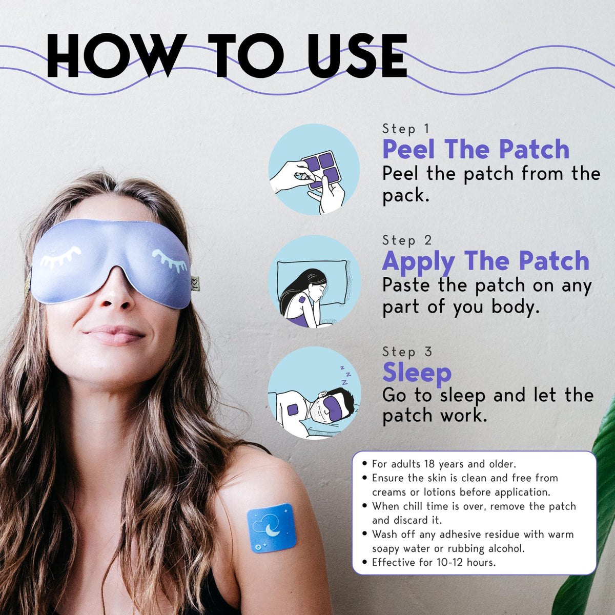 Application facile du patch de sommeil Klova