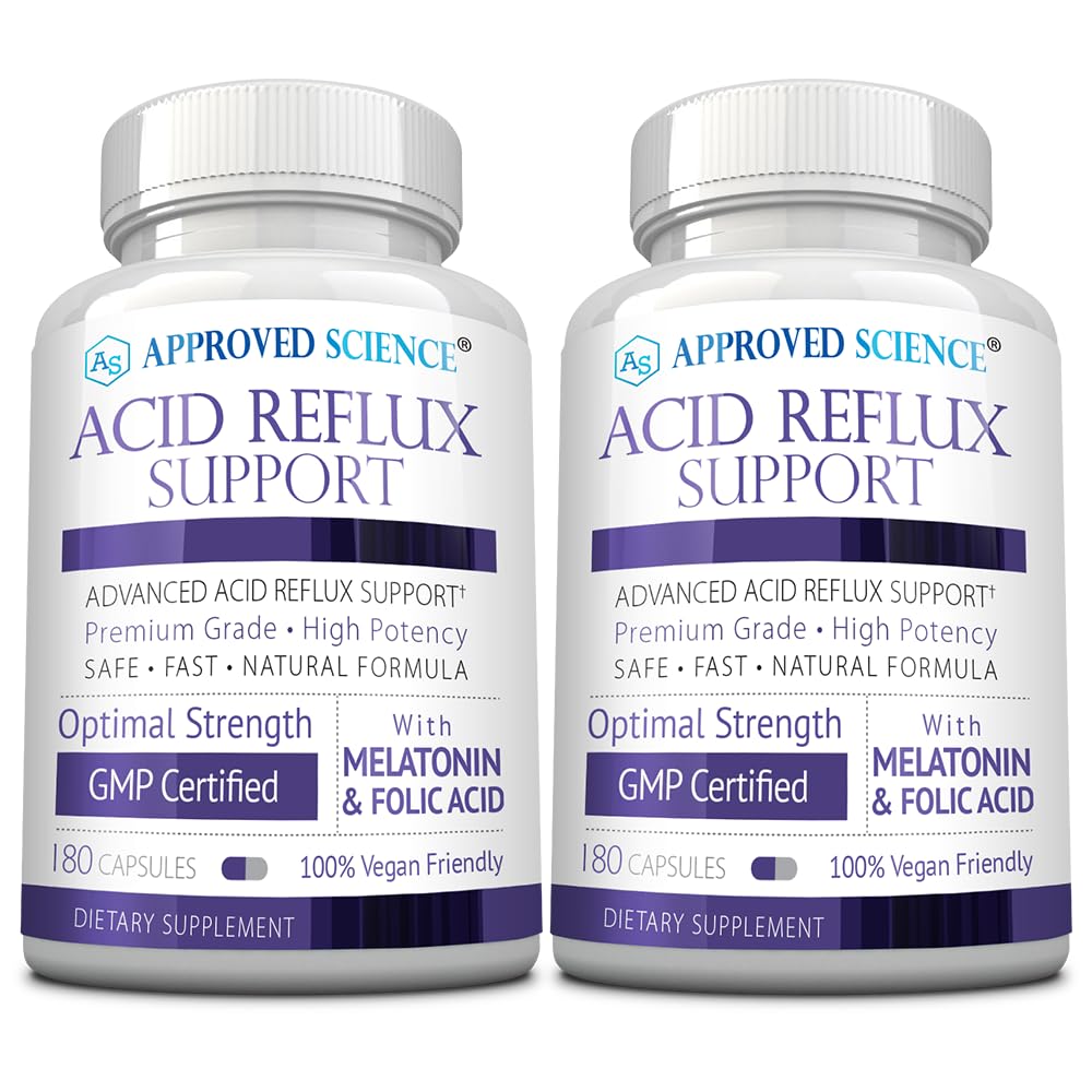 Approved Science Acid Reflux Support 360 capsules, boîte vue de face
