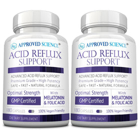 Approved Science Acid Reflux Support 360 capsules, boîte vue de face