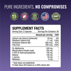 Approved Science Acid Reflux Support 360 capsules, vue arrière de l'emballage